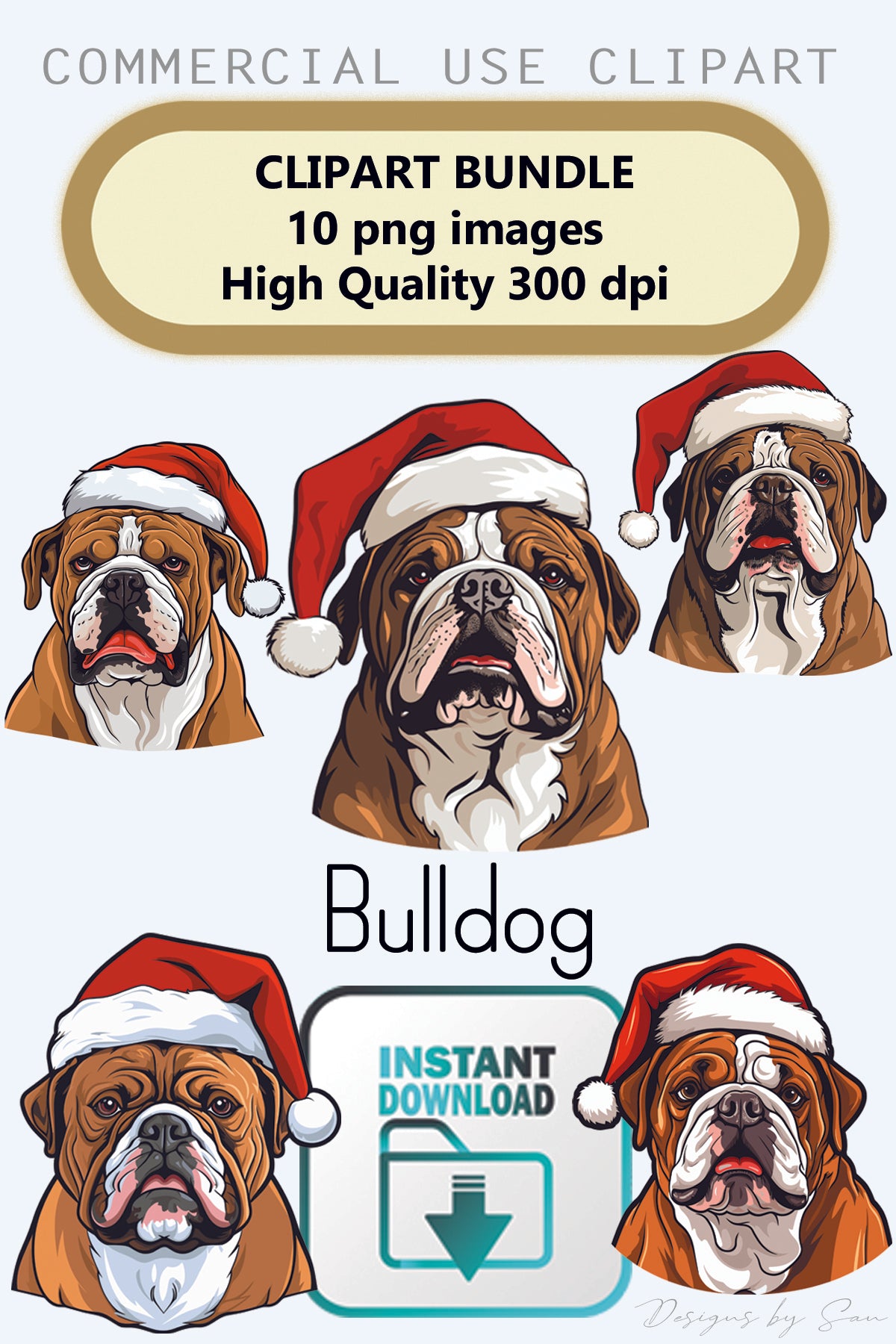 Bulldog fashion christmas