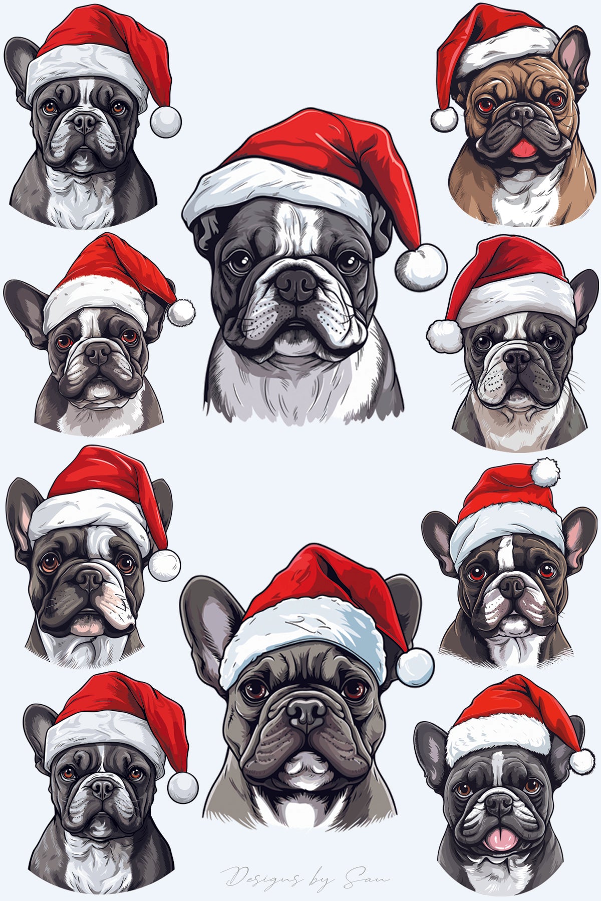 Clipart Christmas - French Bulldog - 320836