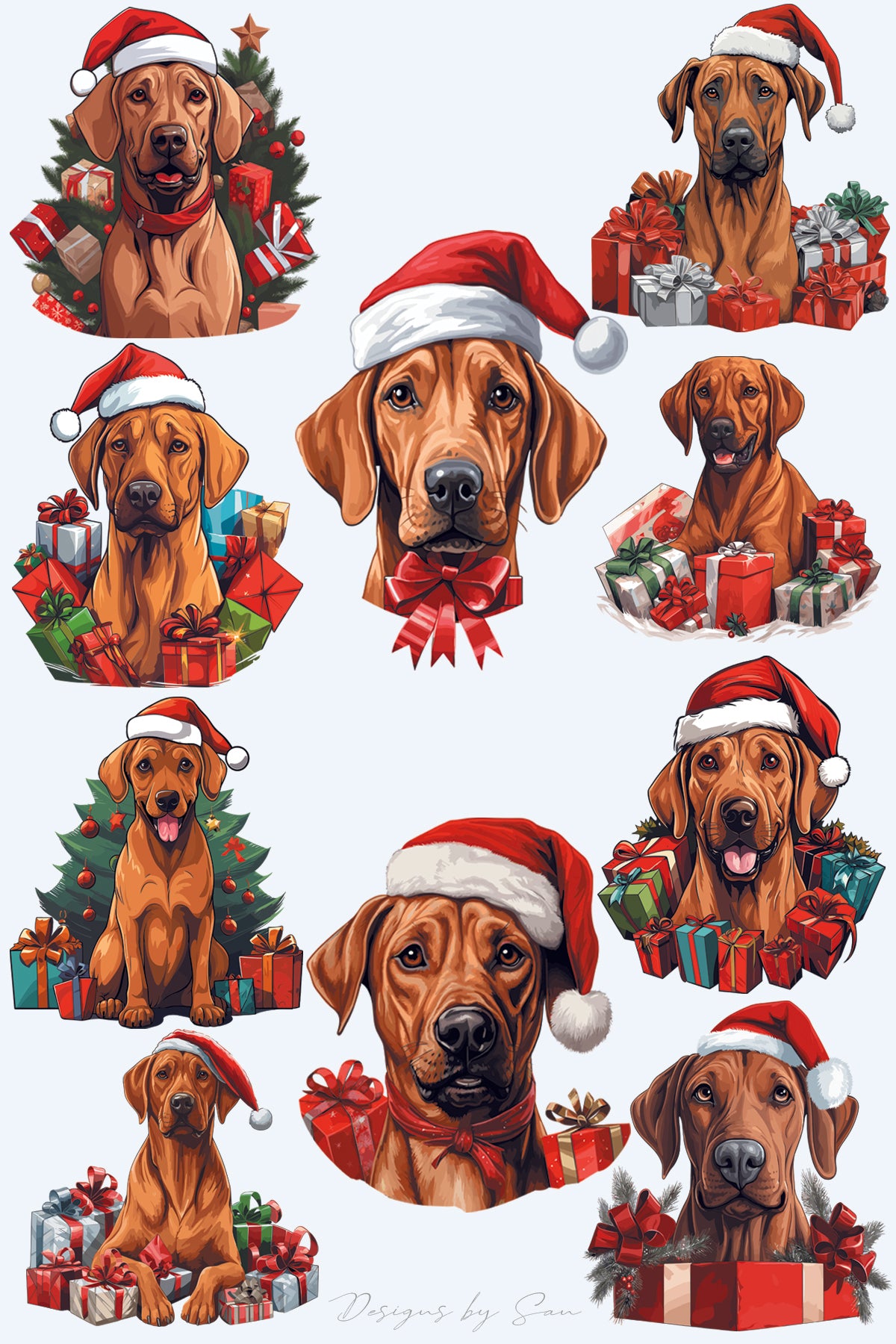 Clipart Christmas - Rhodesian Ridgeback - 320828