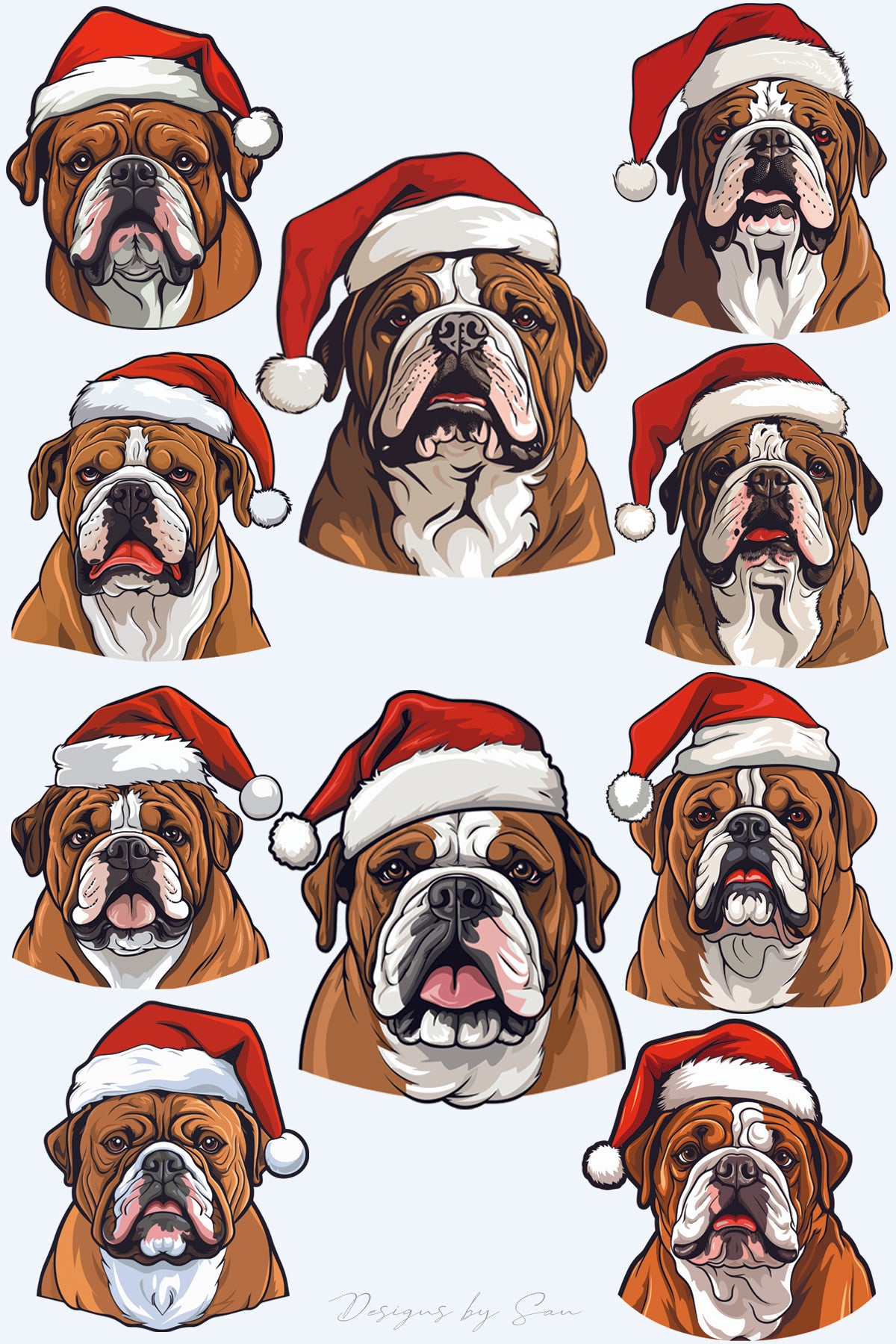 Clipart Christmas - Bulldog - 320837