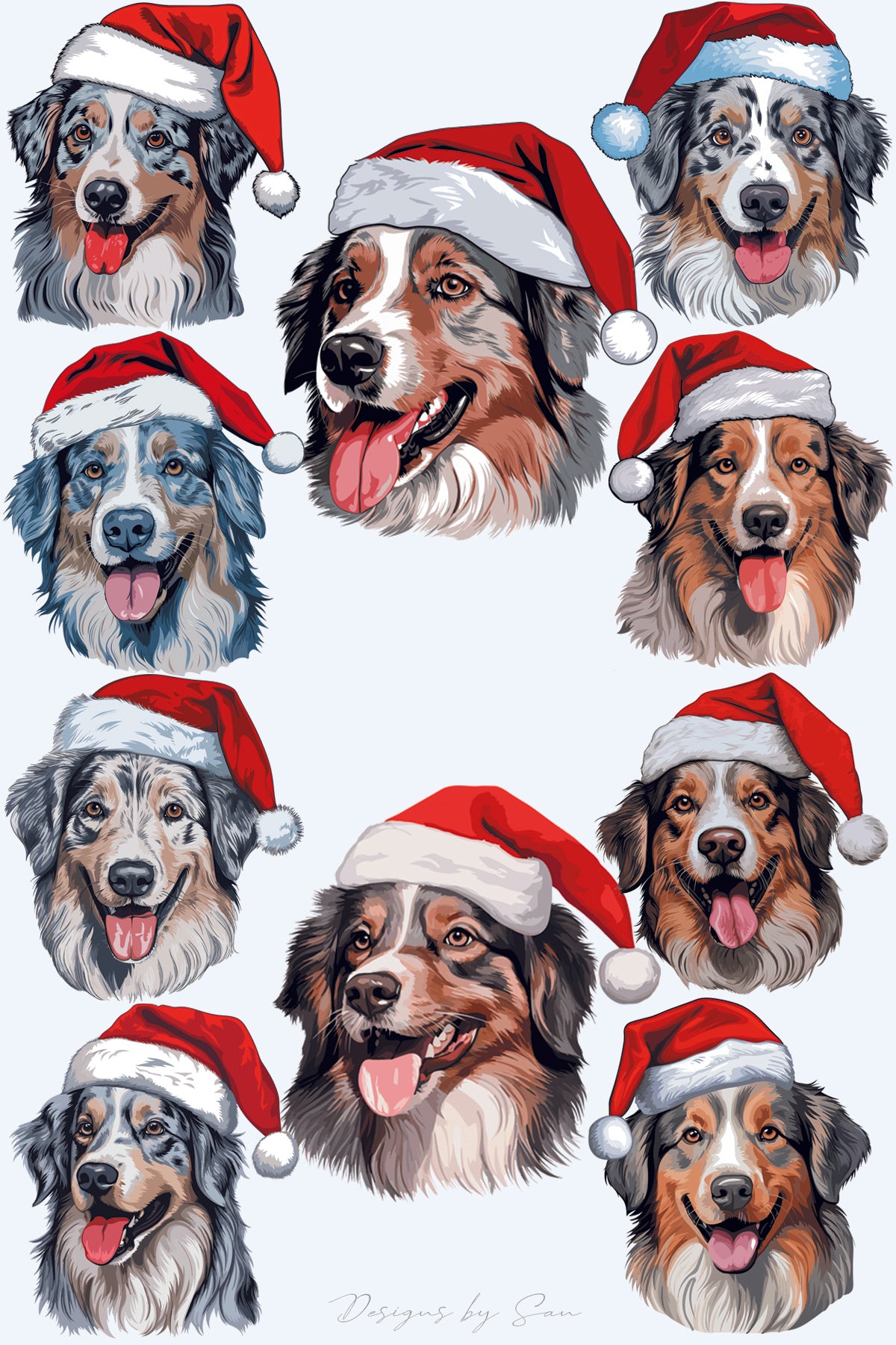 Clipart Christmas - Australian Shepherd - 320851