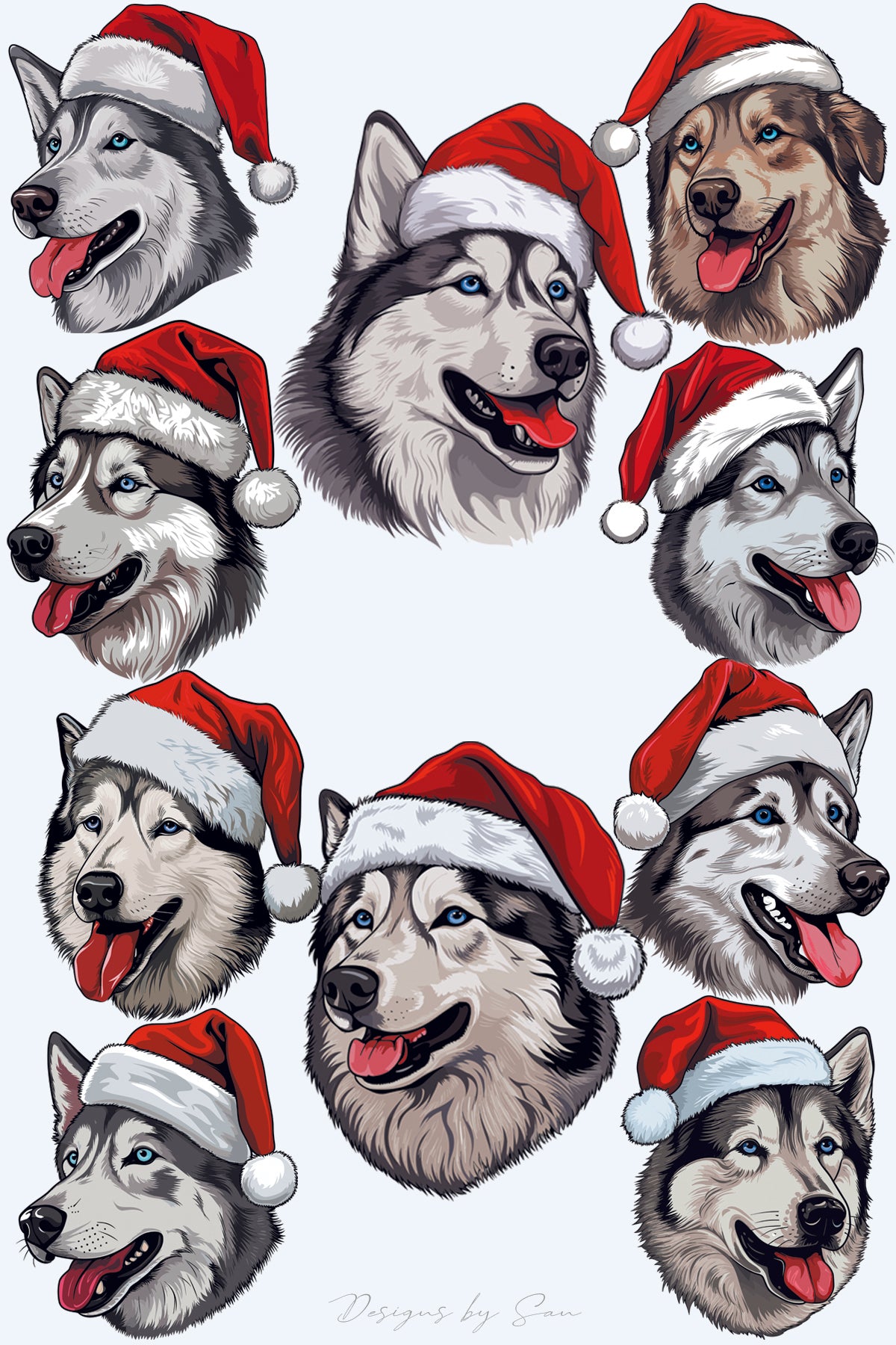 Clipart Christmas - Siberian Husky - 320850