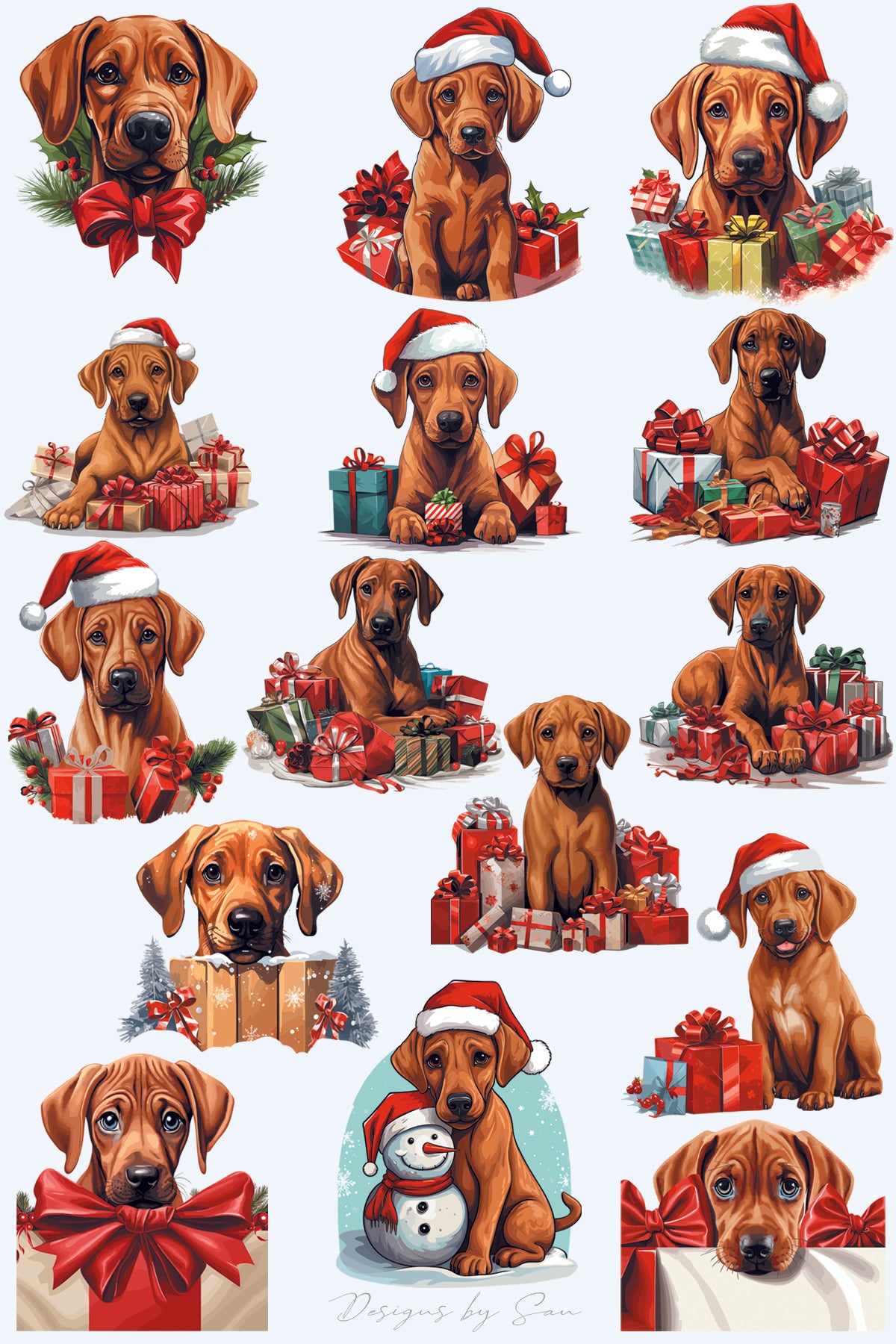 Clipart Christmas - Rhodesian Ridgeback puppy - 320832