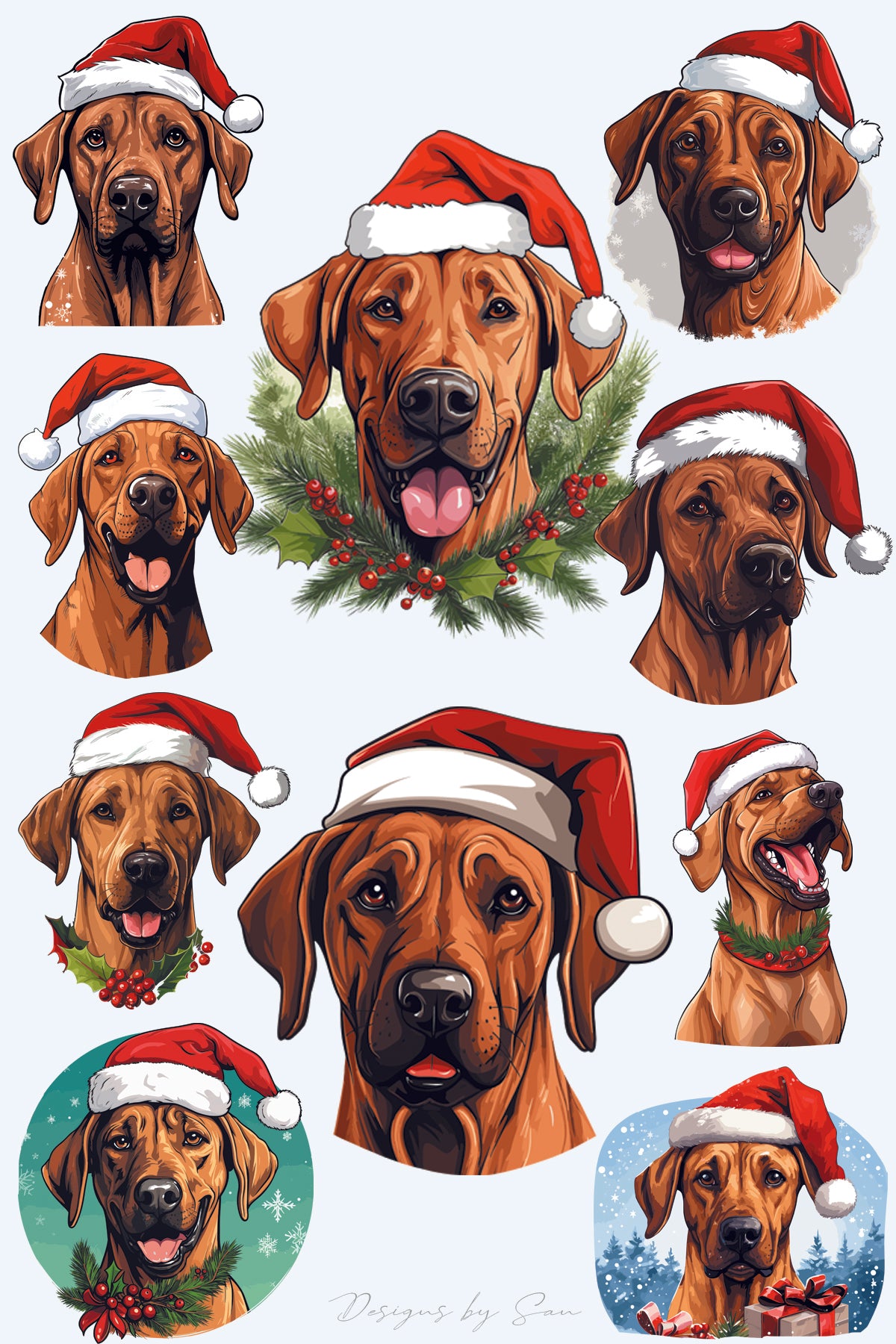 Clipart Christmas - Rhodesian Ridgeback - 320827