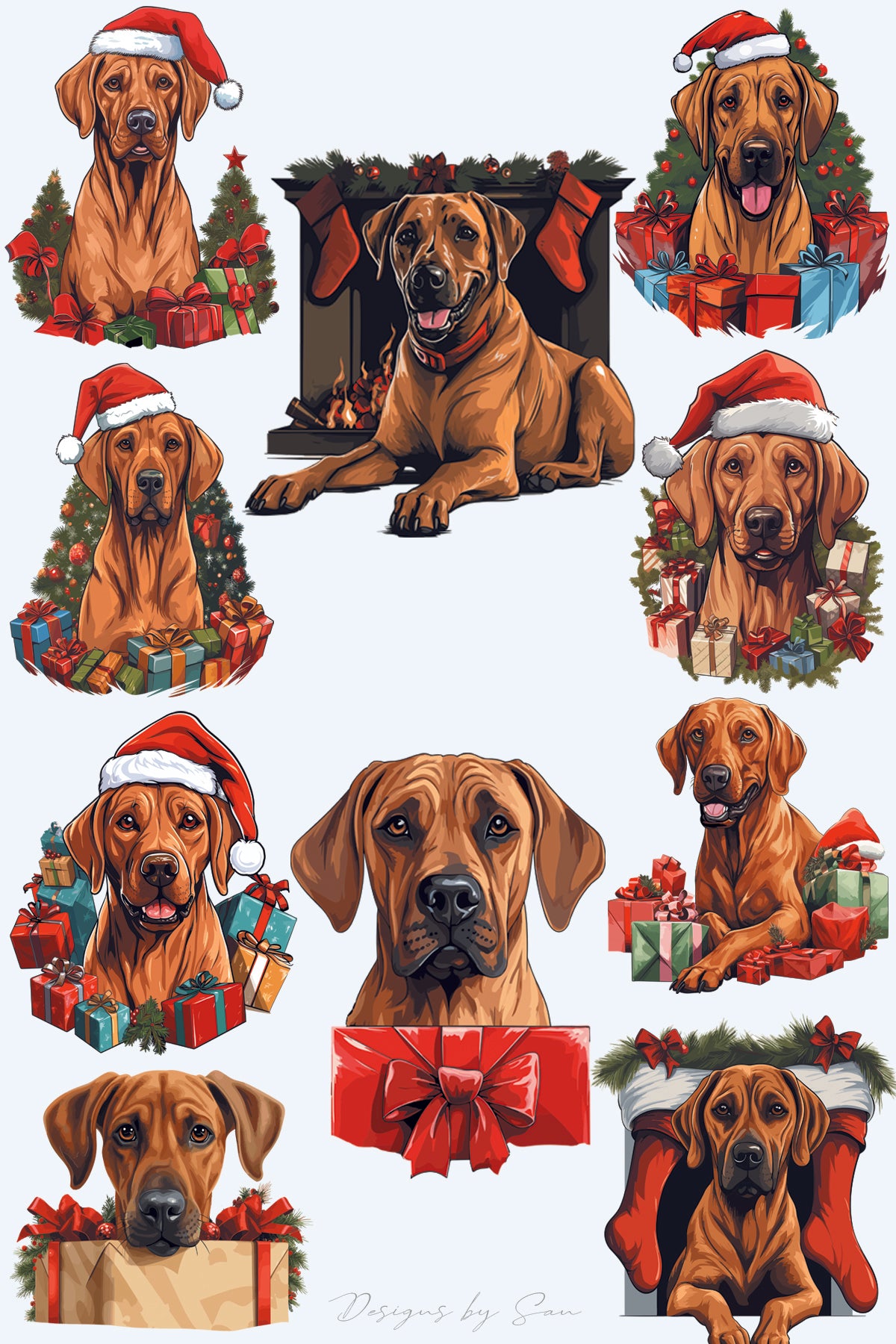 Clipart Christmas - Rhodesian Ridgeback - 320828