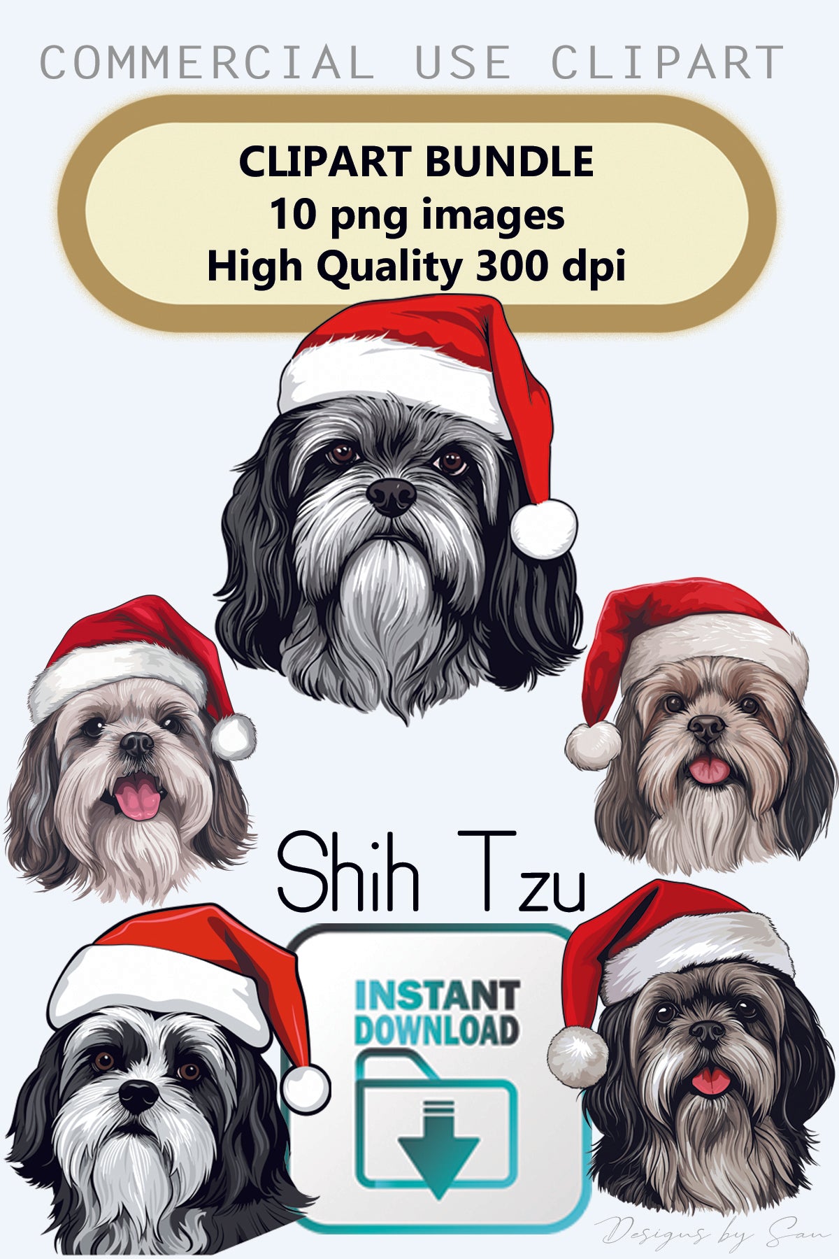 Clipart Christmas - Shih Tzu - 320854