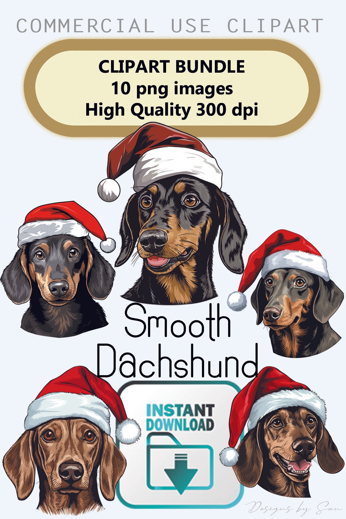 Clipart Christmas - Smooth Dachshund - 320841