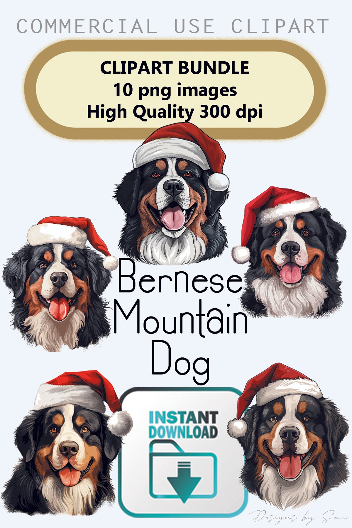 Clipart Christmas - Bernese Mountain Dog - 320833