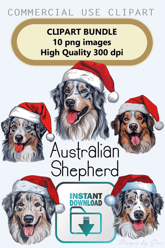 Clipart Christmas - Australian Shepherd - 320851