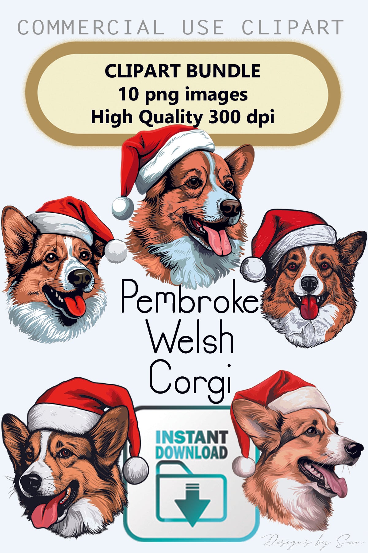 Clipart Christmas - Pembroke Welsh Corgi - 320846