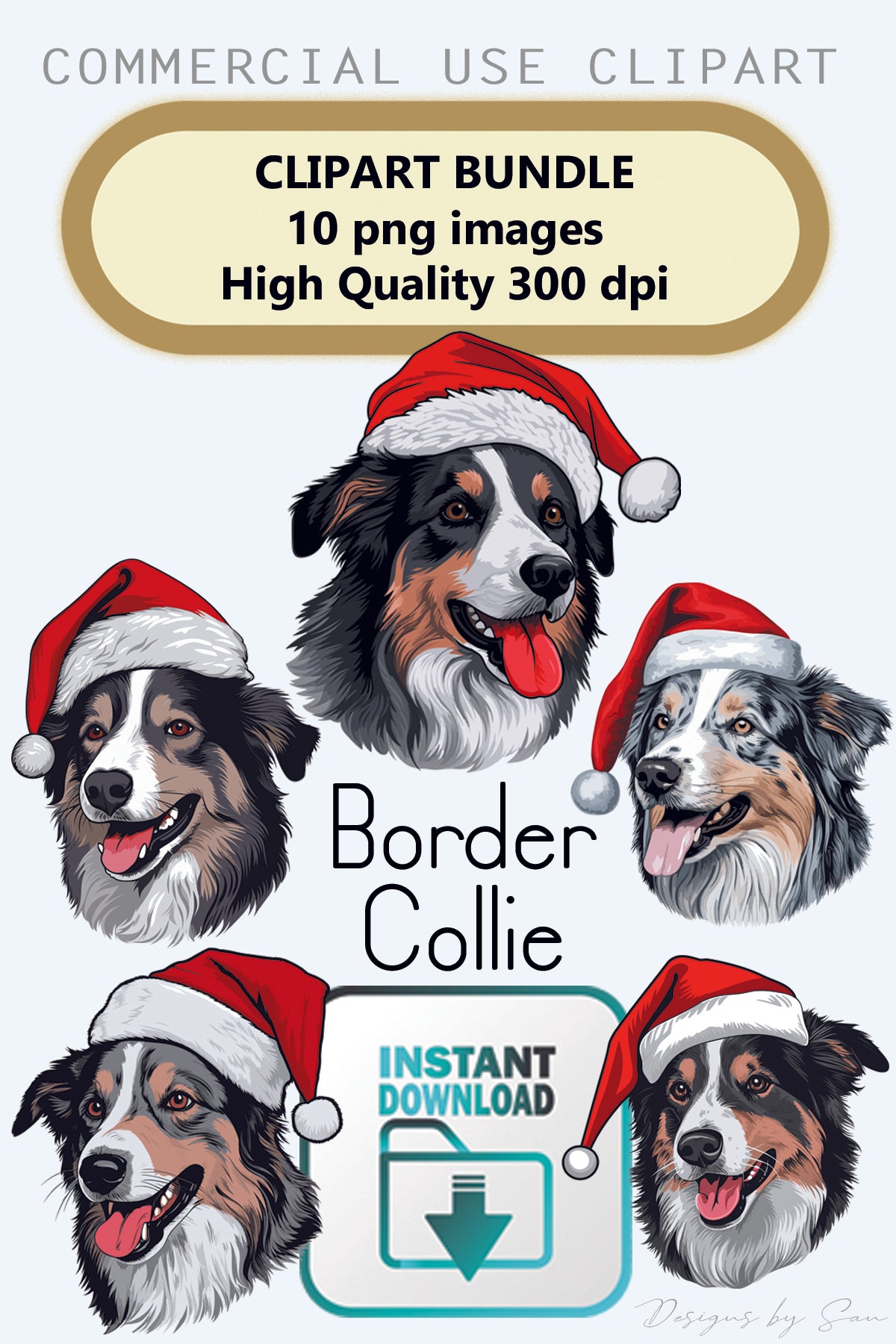 Clipart Christmas - Border Collie -320848