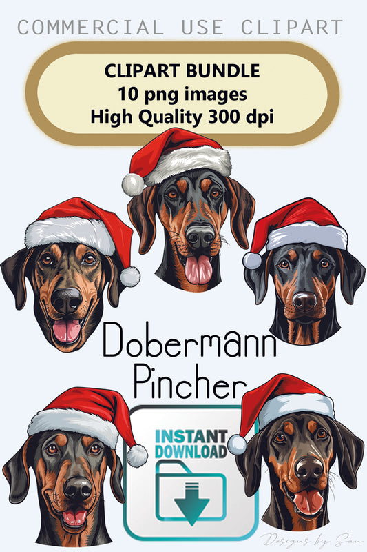 Clipart Christmas - Dobermann Pincher - 320847