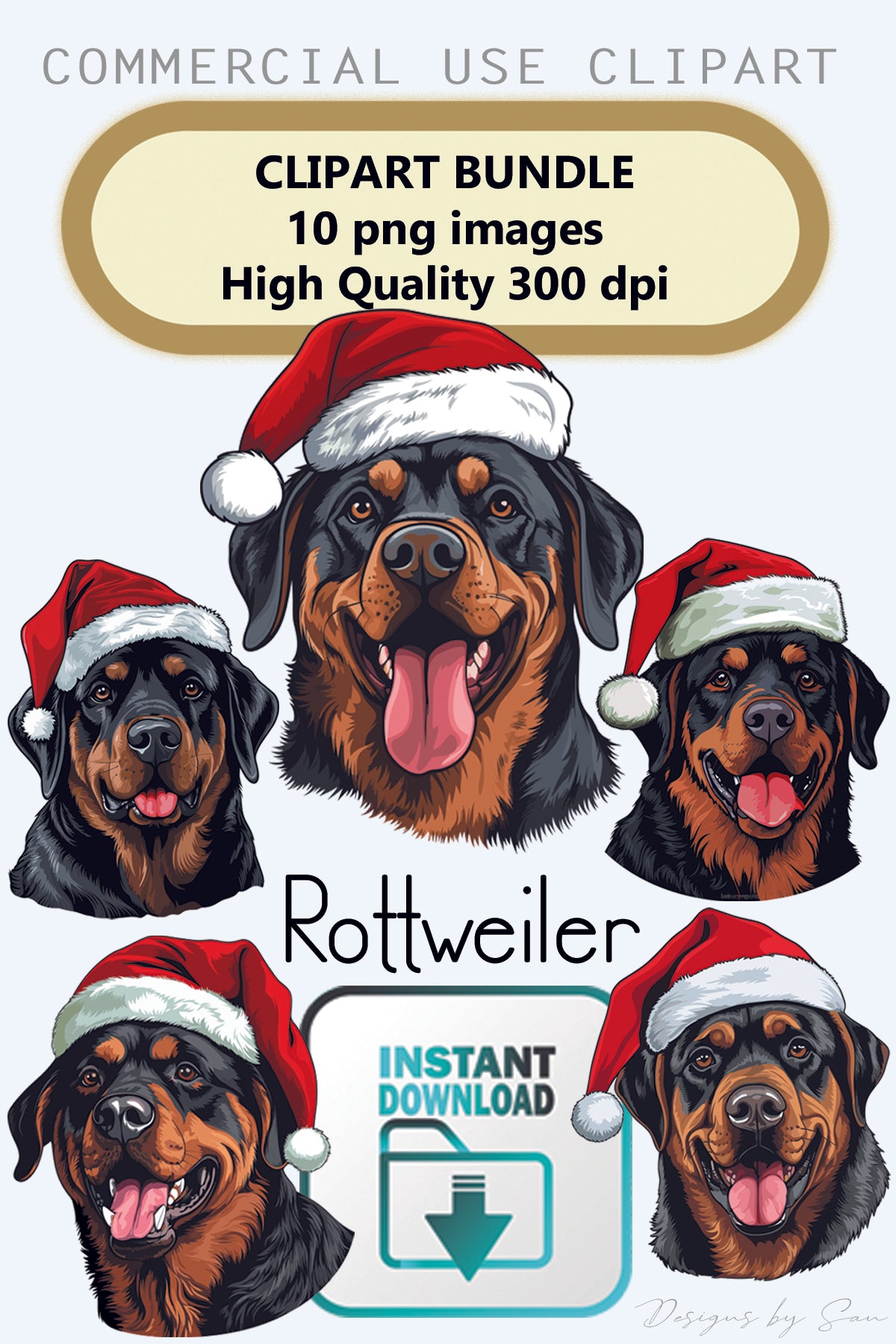 Clipart Christmas - Rottweiler - 320840