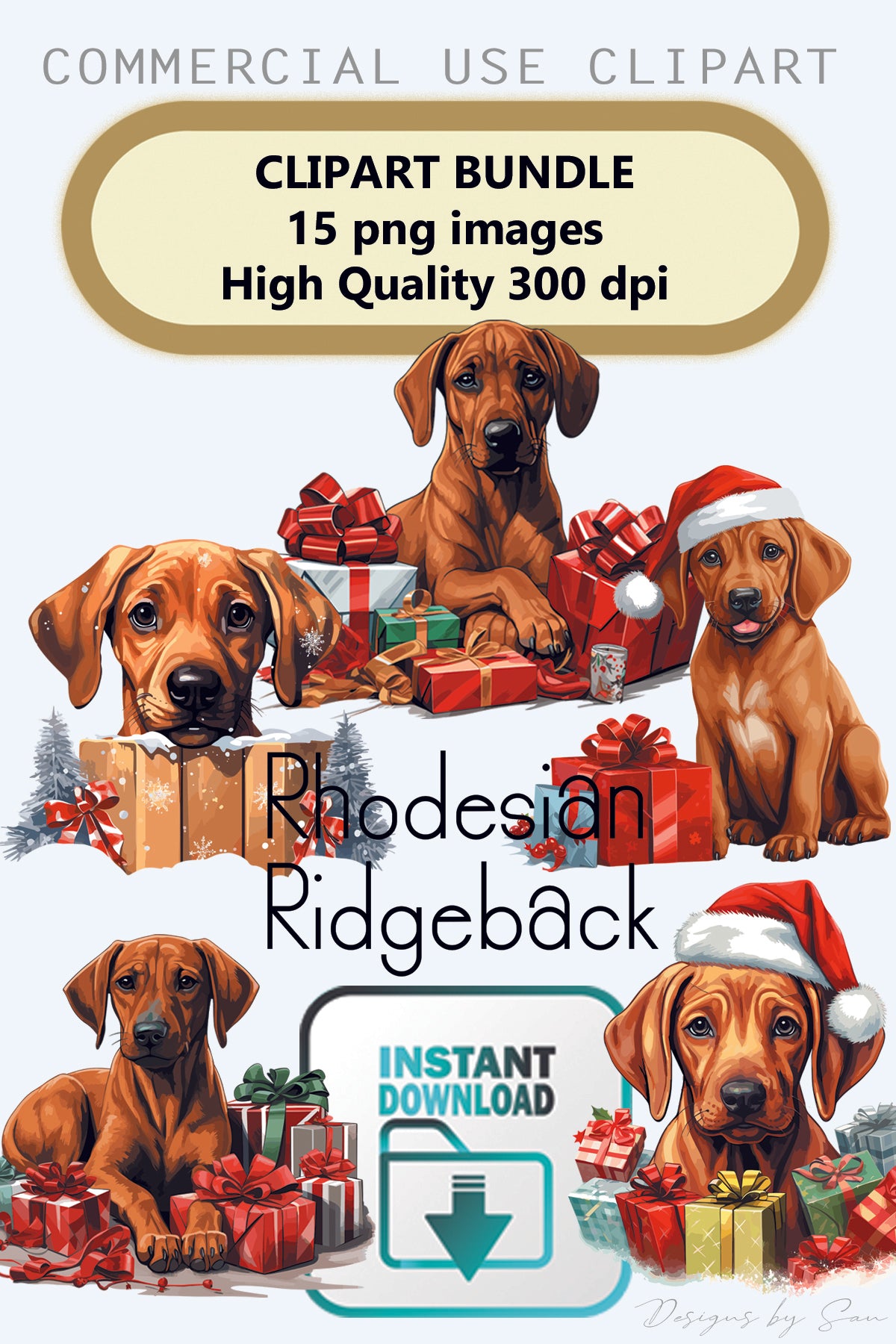 Clipart Christmas - Rhodesian Ridgeback puppy - 320832